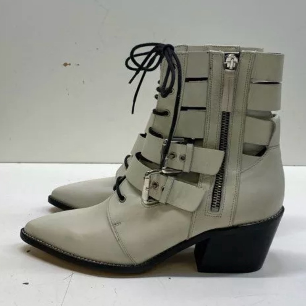 TOPSHOP lace-up strapped leather boots - Picture 5 of 8